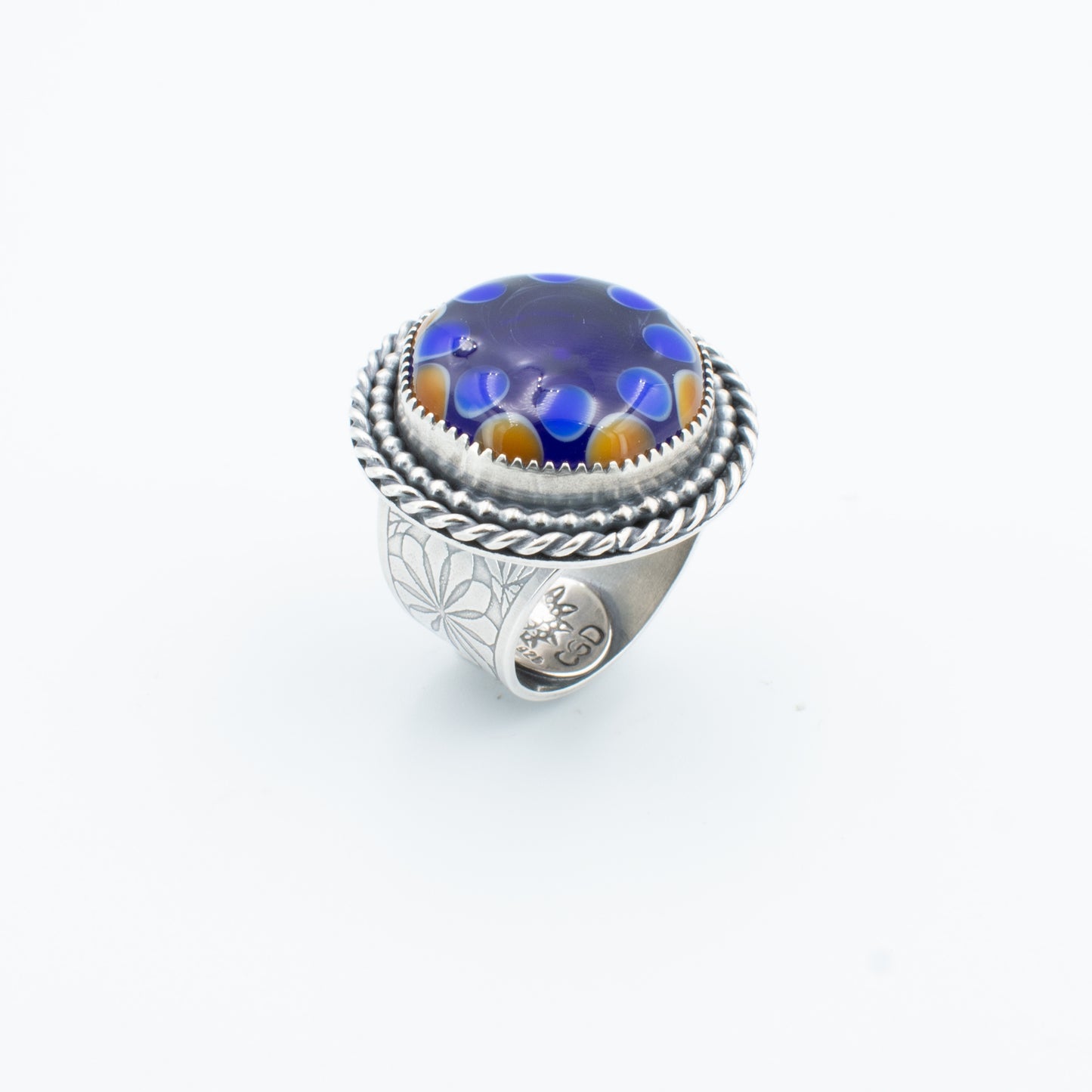 Almond and Cobalt Statement Ring