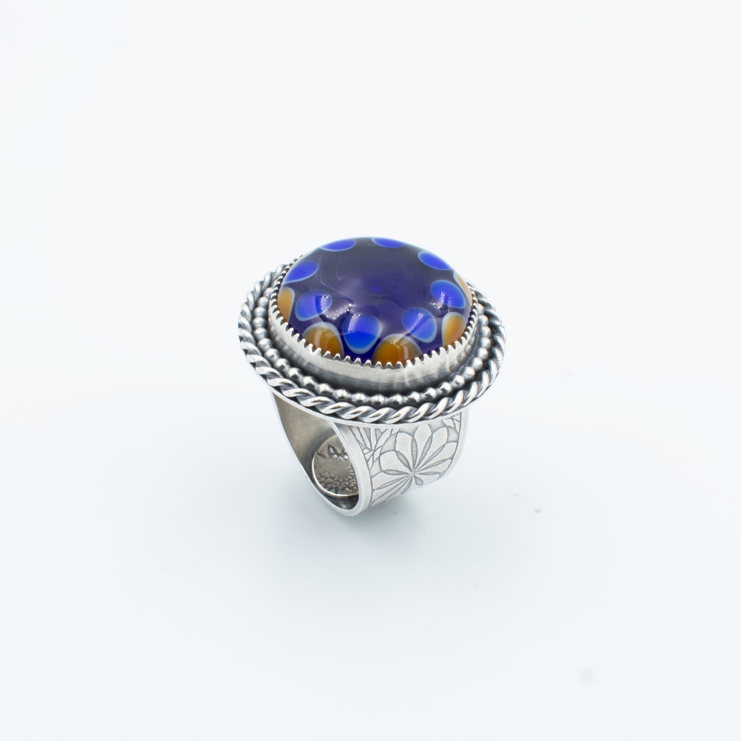 Almond and Cobalt Statement Ring