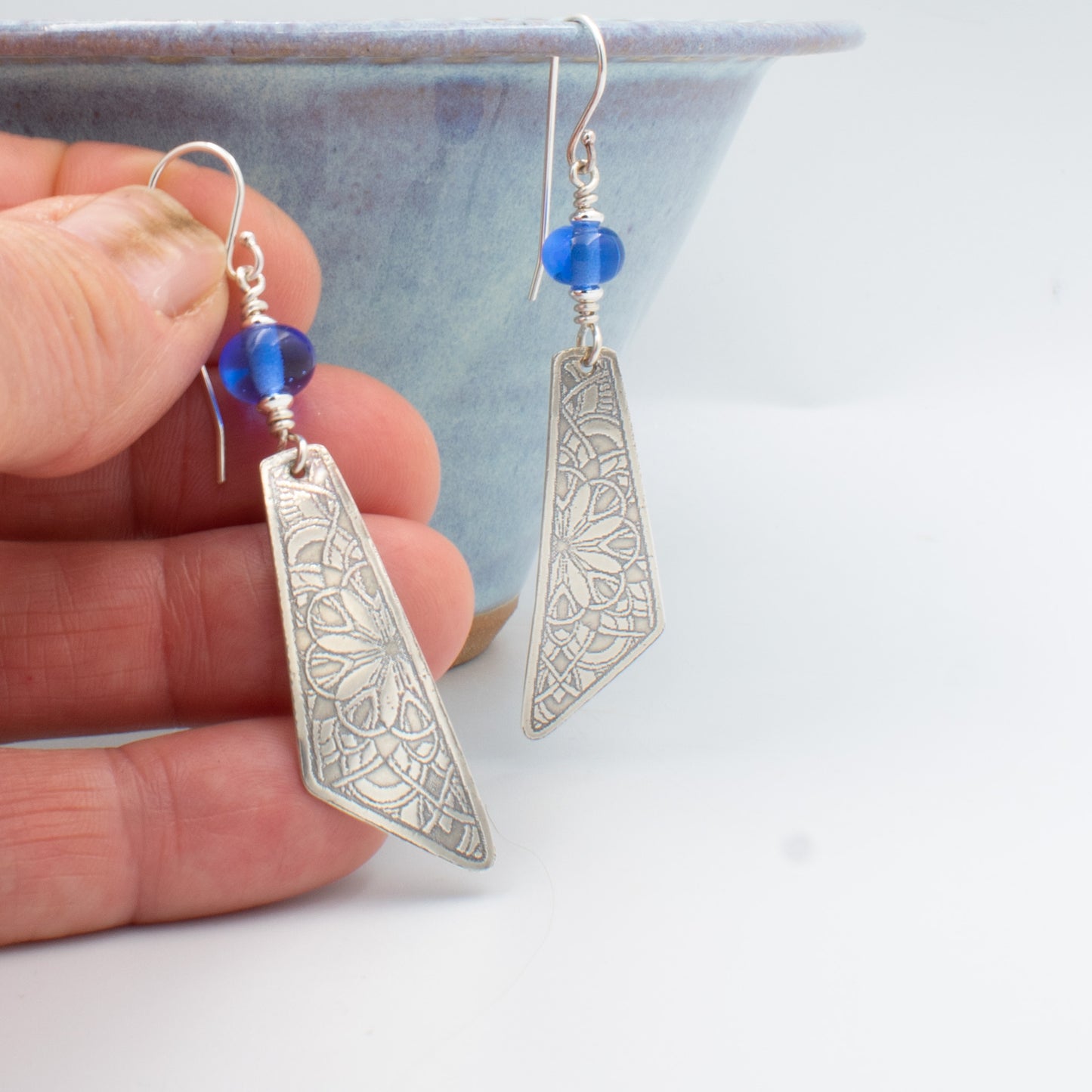 Maritime Blue Reflective Earrings