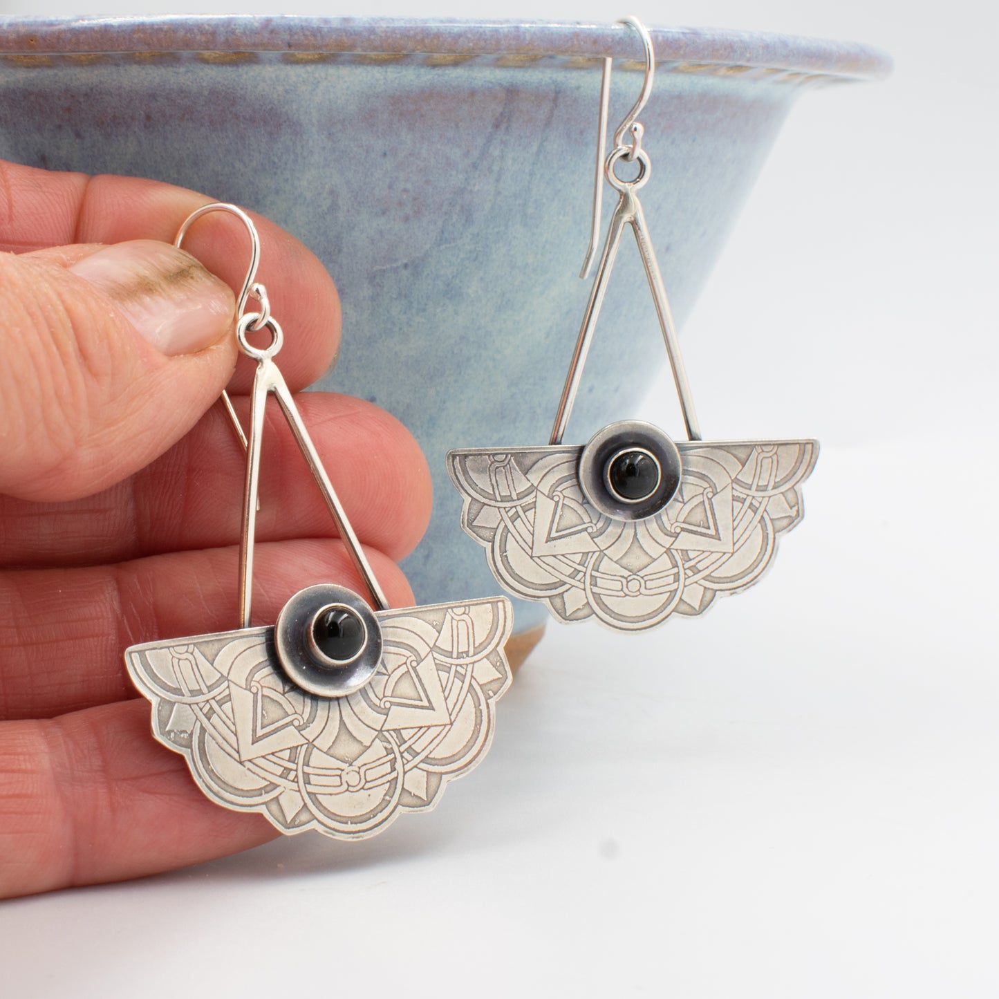 Black Cab Half Mandala Earrings