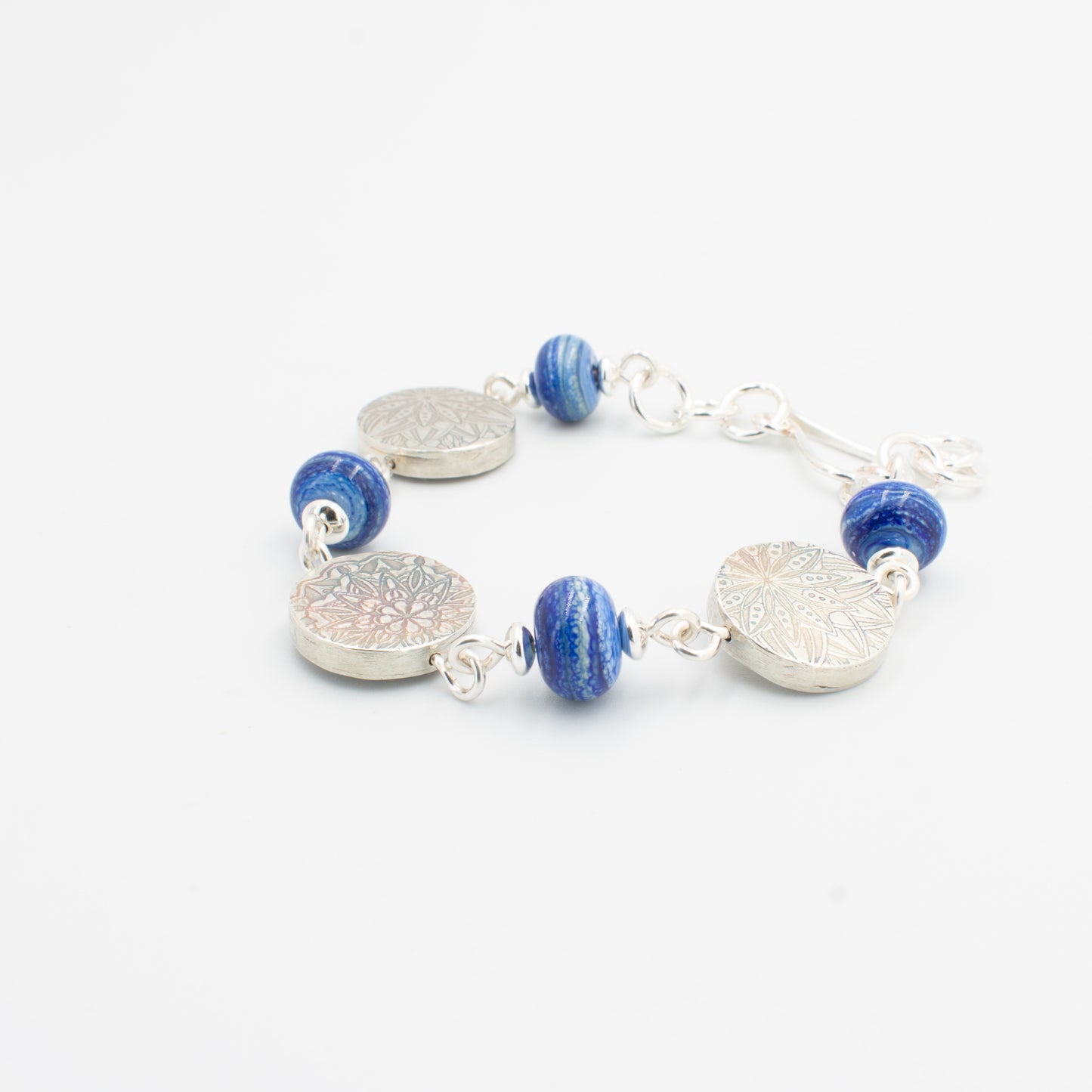 Dutch Blue Mandala Bead Bracelet
