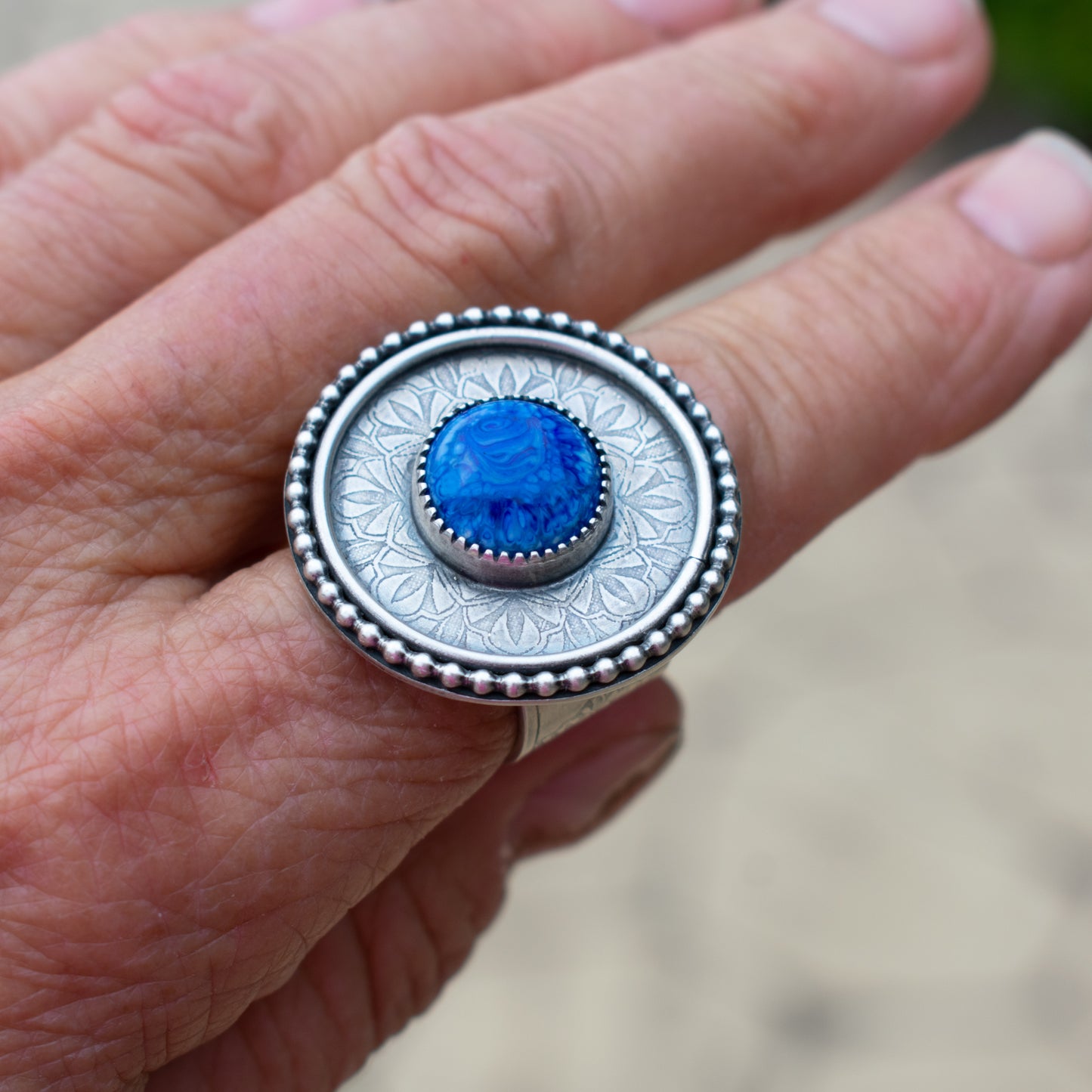 Dutch Blue Mandala Ring