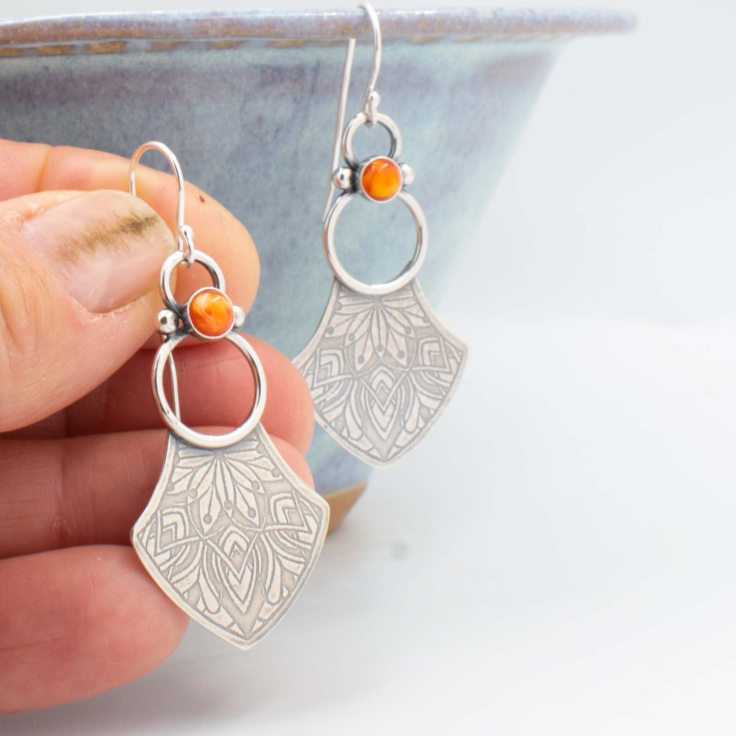 Orange Swirl Jess Drop Earrings