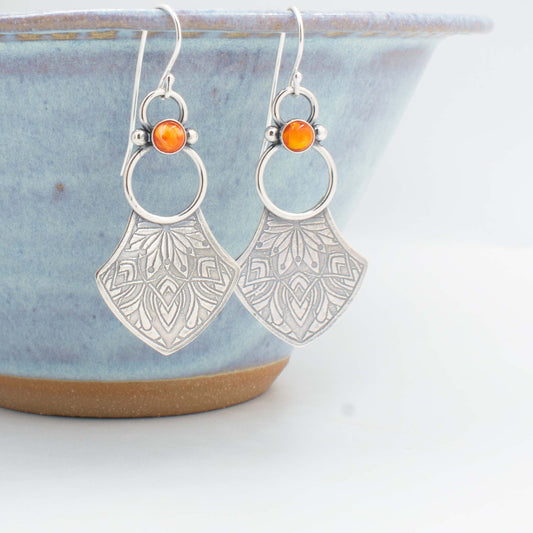 Orange Swirl Jess Drop Earrings