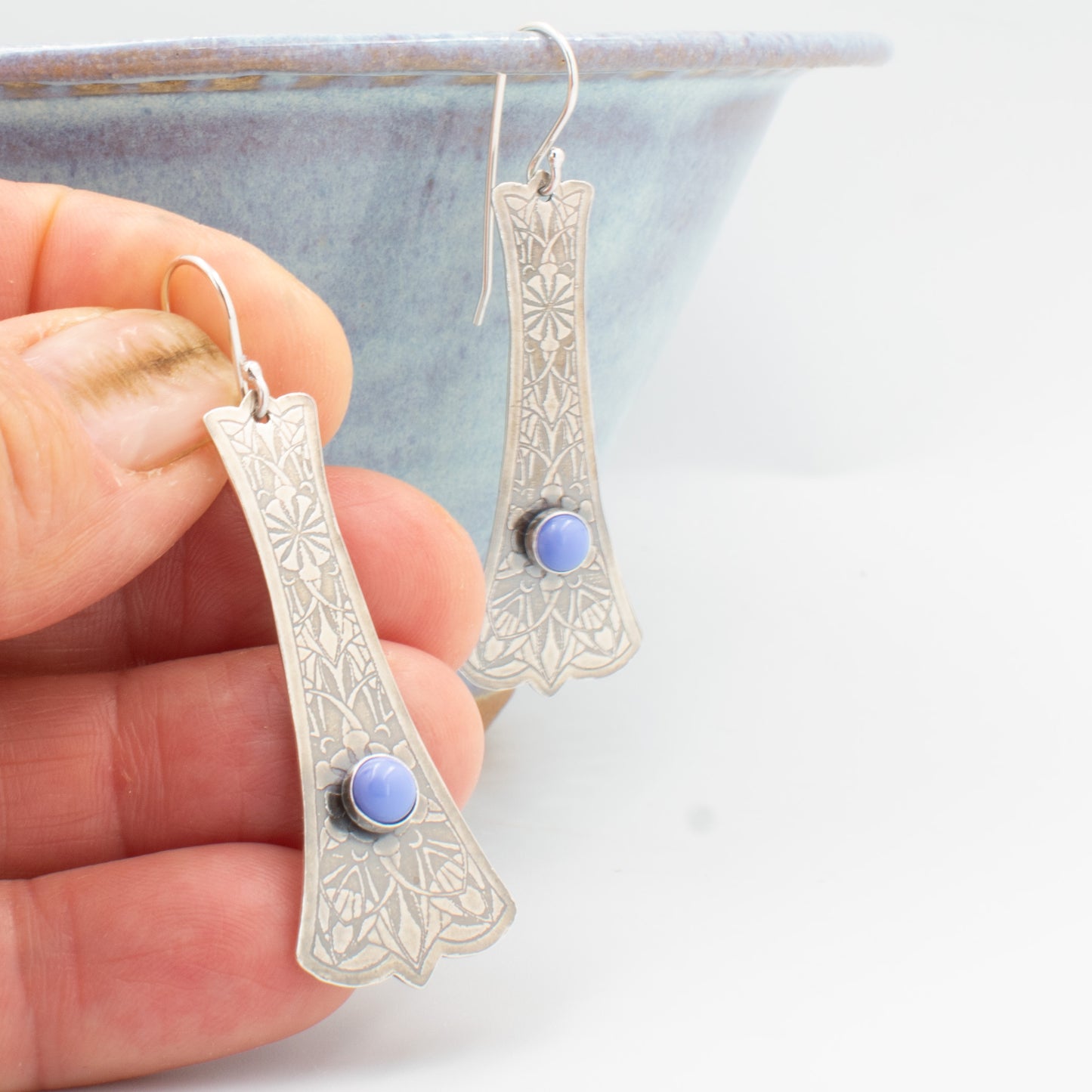 Periwinkle long Lace Earrings