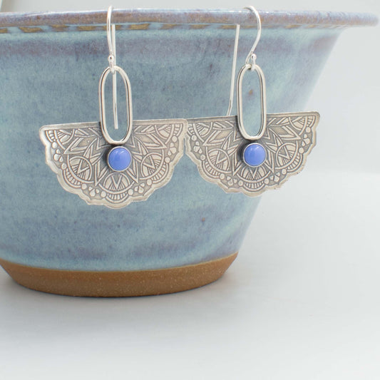 Periwinkle Half Mandala Earrings