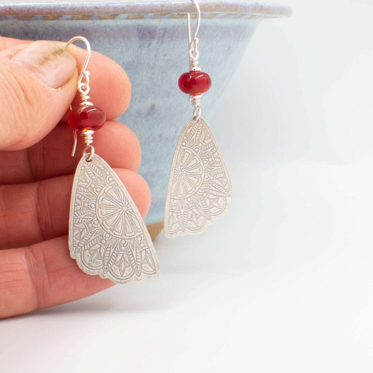 Sangria Lace Butterfly Wing Earrings