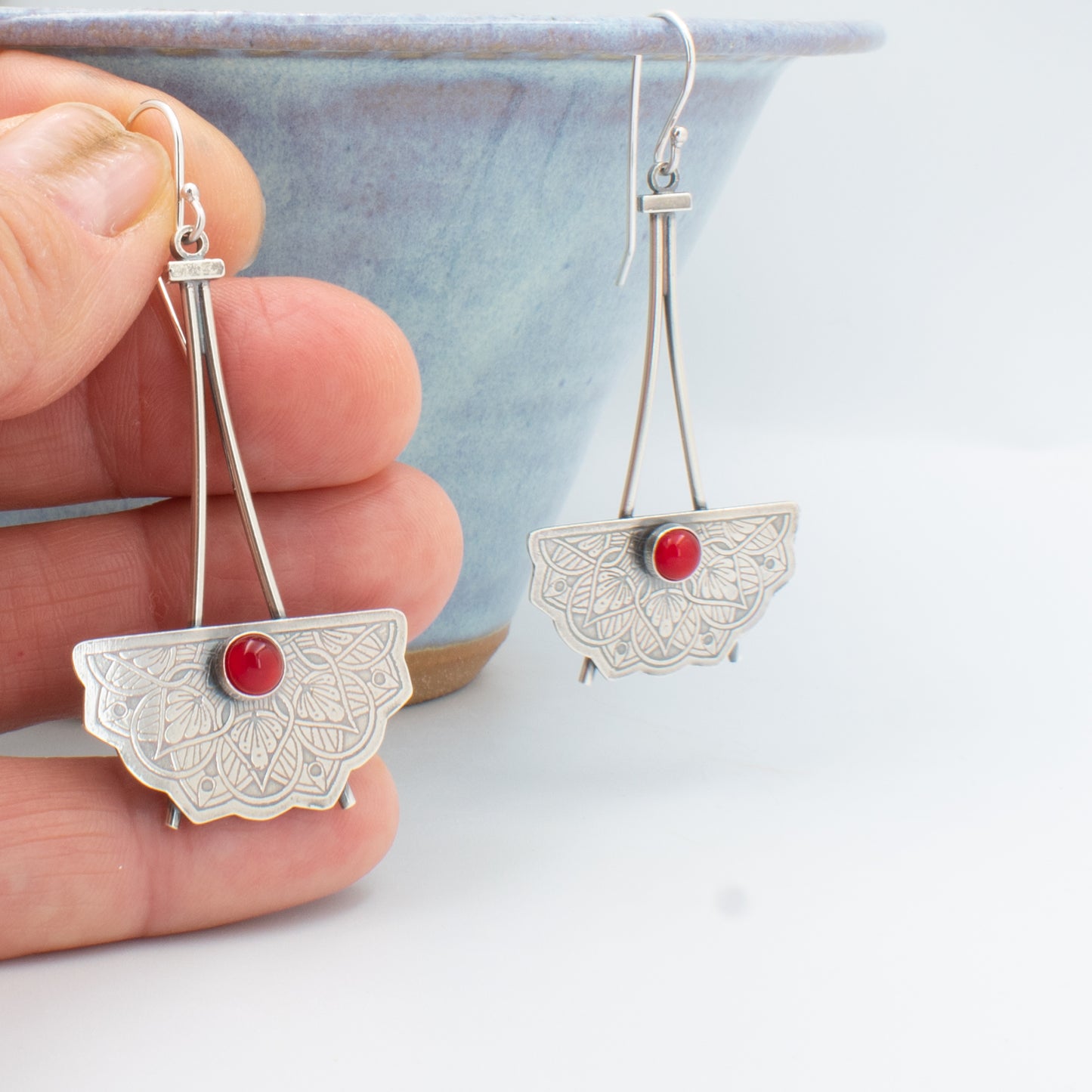 Sangria Sleek Half Mandala Earrings