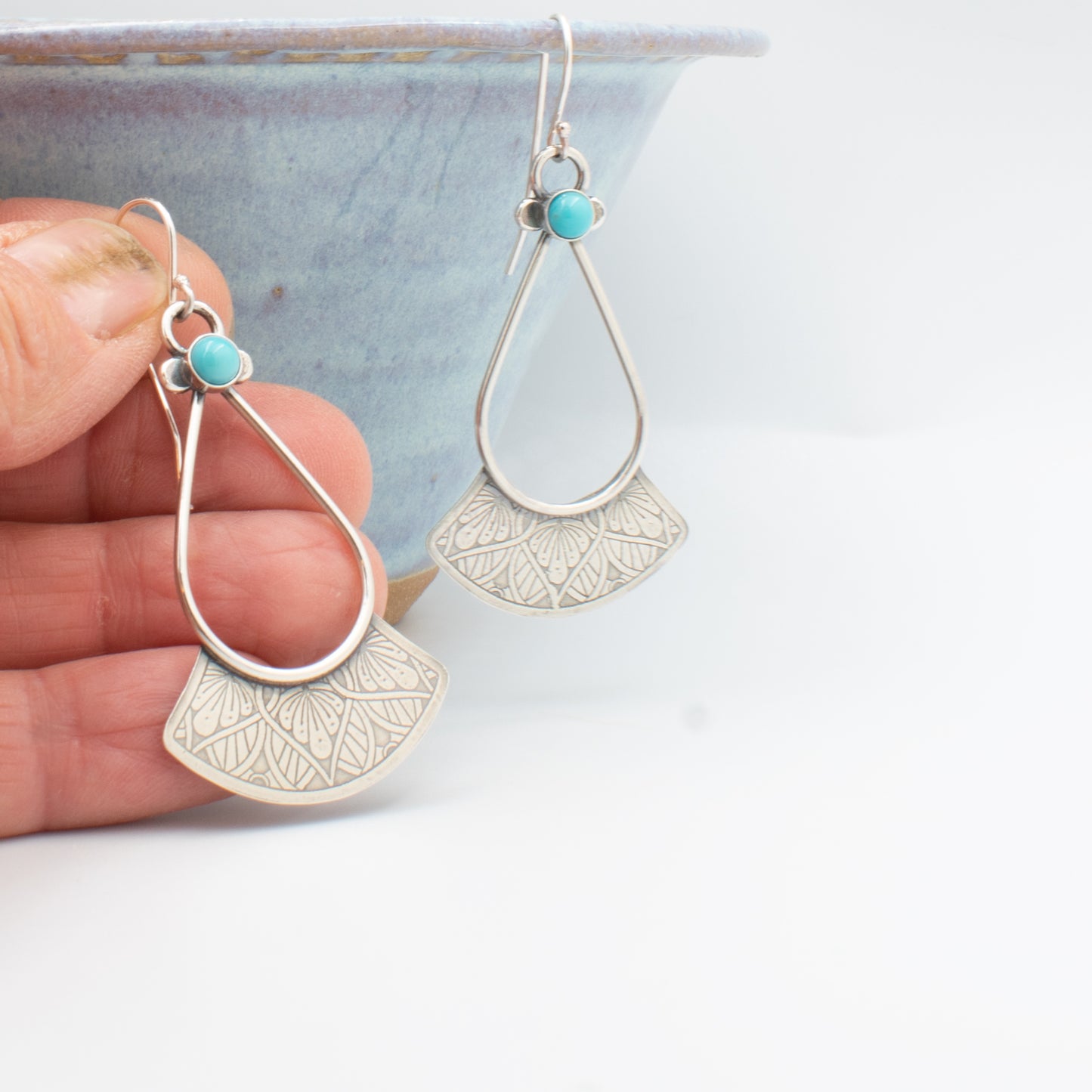 Turquoise Mini Skirt Hoop Earring