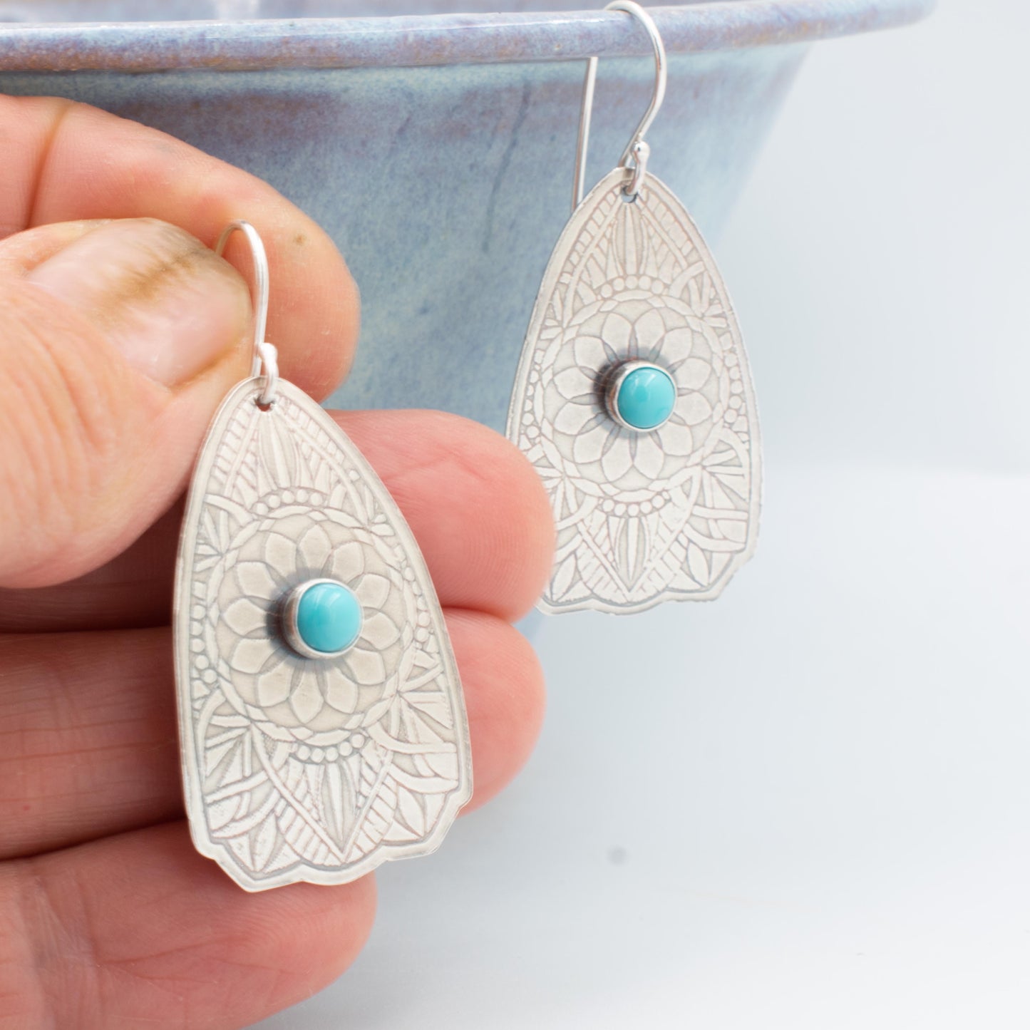 Turquoise Tri Lace Earrings