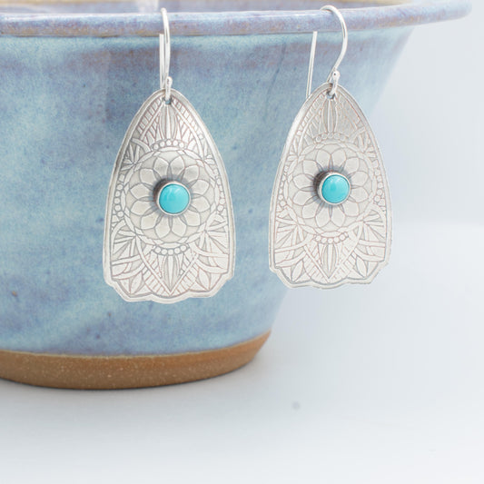 Turquoise Tri Lace Earrings