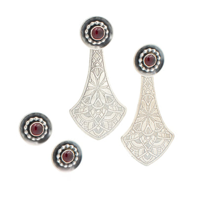 Sangria Red Two in One Arrow Post Earrings