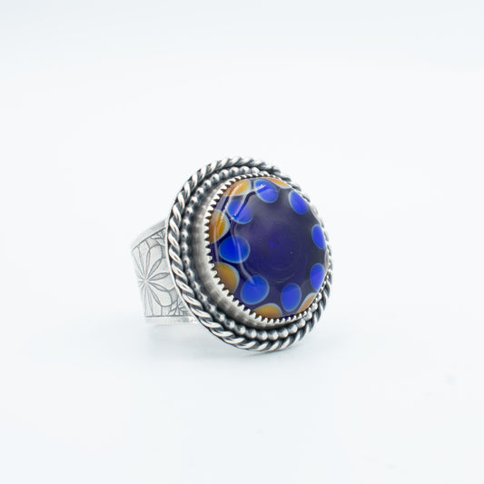 Almond and Cobalt Statement Ring