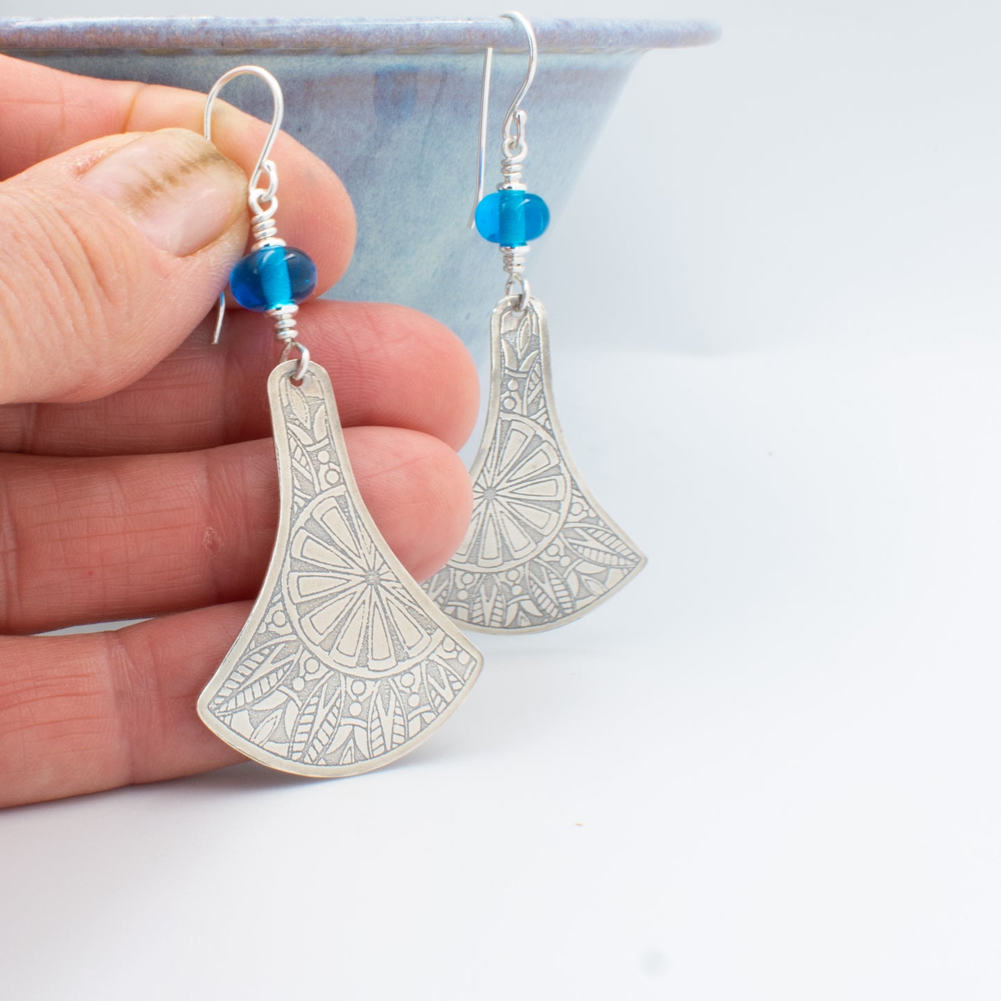Aqua Reflective Fiesta Earrings