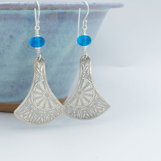 Aqua Reflective Fiesta Earrings