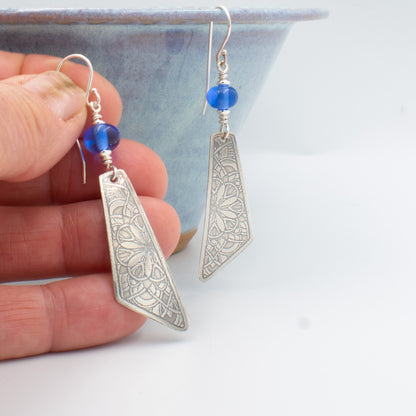 Maritime Blue Reflective Earrings
