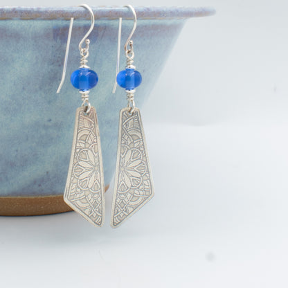 Maritime Blue Reflective Earrings