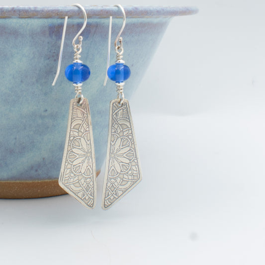 Maritime Blue Reflective Earrings