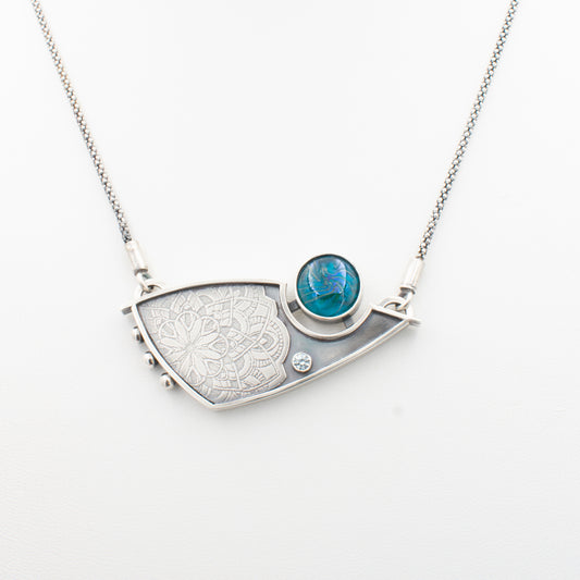 Aqua Swirl Modern Necklace