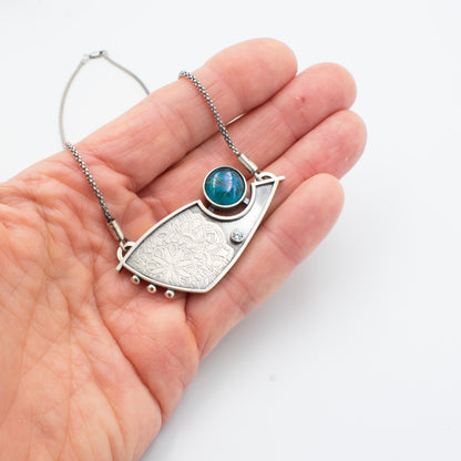 Aqua Swirl Modern Necklace