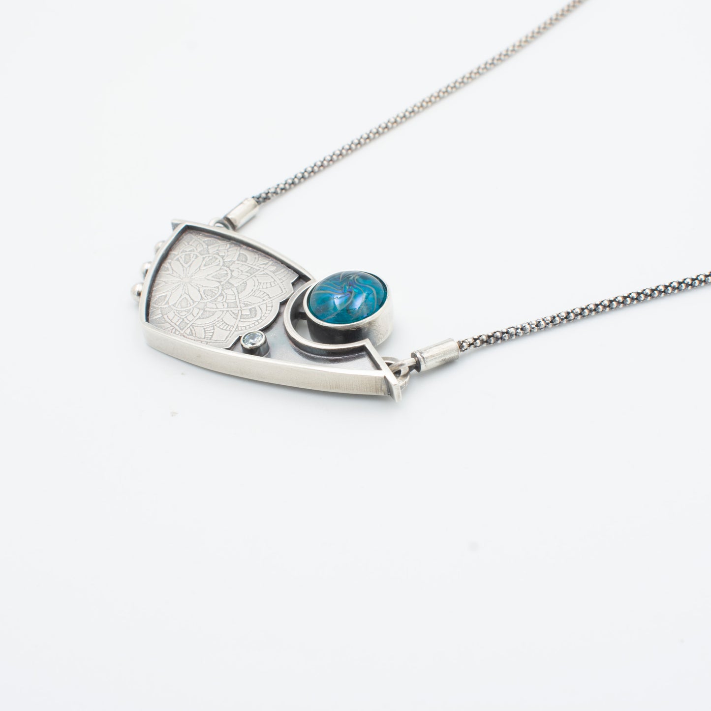 Aqua Swirl Modern Necklace
