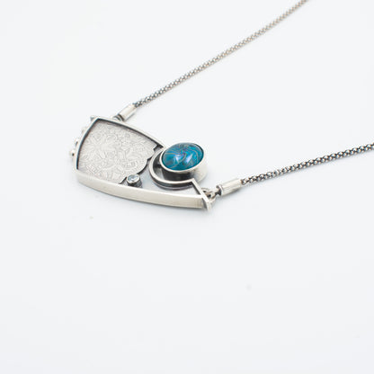 Aqua Swirl Modern Necklace