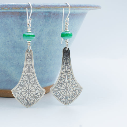 Aurora Double Mandala Shield Earrings