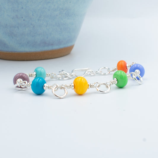 Pastel Rainbow Beaded Bracelet