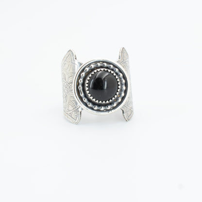 Black Lace Saddle Ring