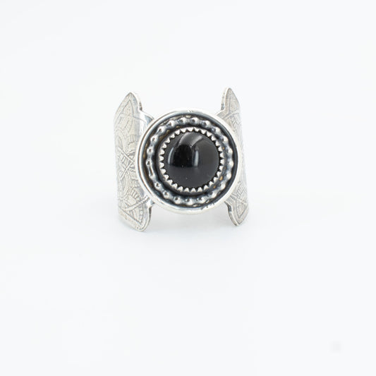 Black Lace Saddle Ring