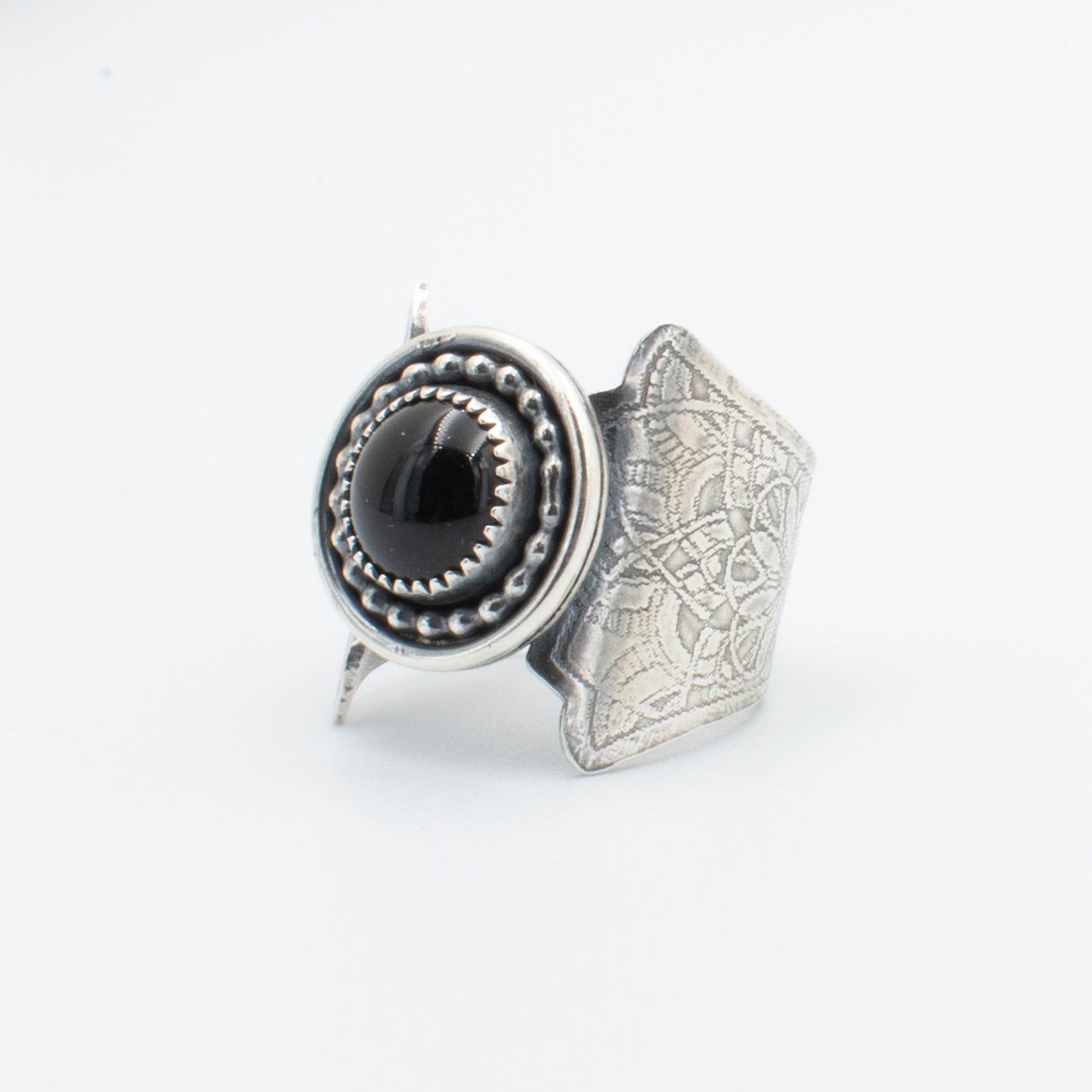 Black Lace Saddle Ring