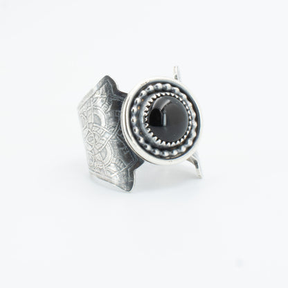 Black Lace Saddle Ring