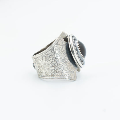 Black Lace Saddle Ring