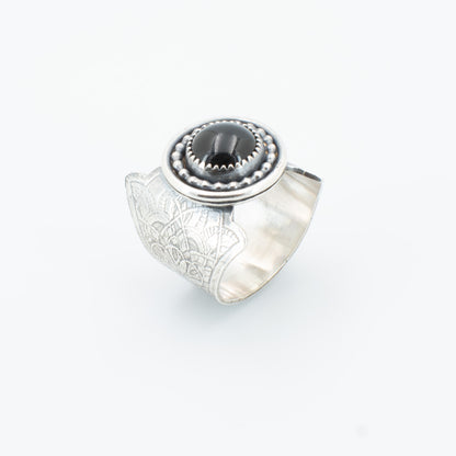 Black Lace Saddle Ring