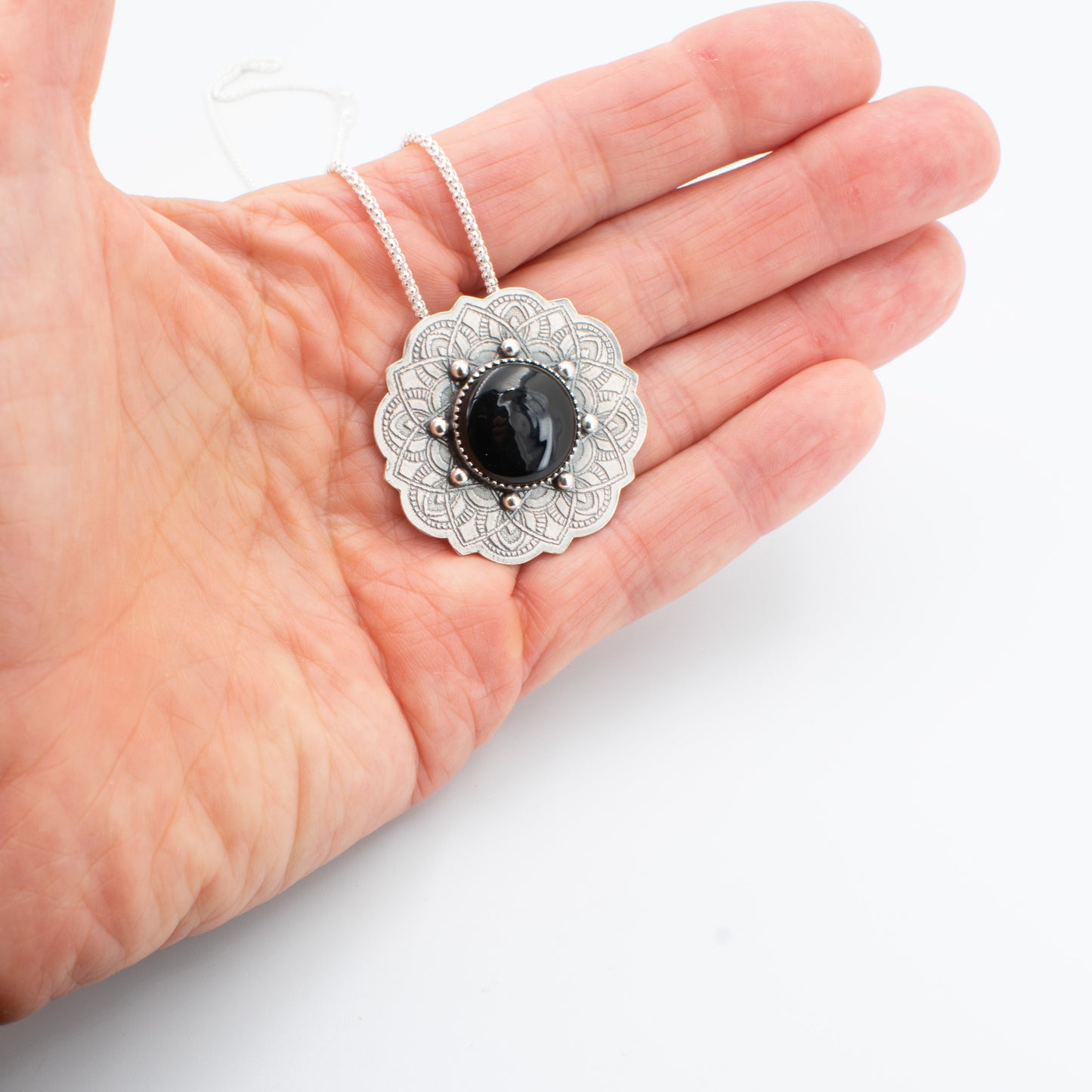 Black Beauty Mandala Necklace