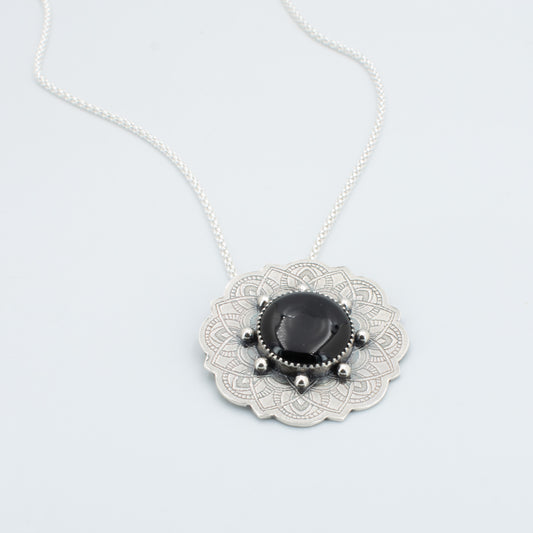 Black Beauty Mandala Necklace