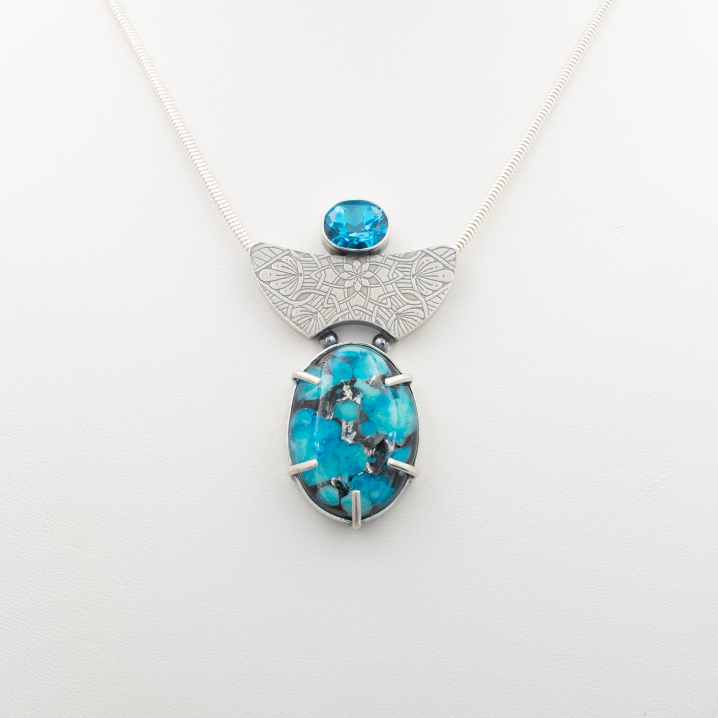 Blue Moon and Topaz Necklace