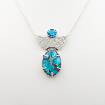 Blue Moon and Topaz Necklace