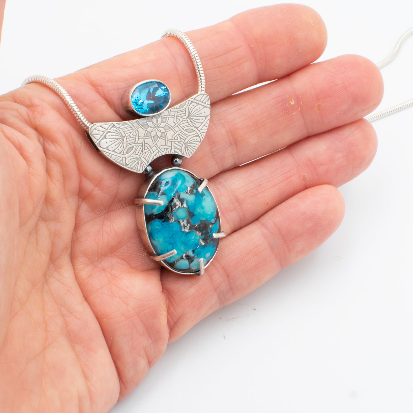 Blue Moon and Topaz Necklace