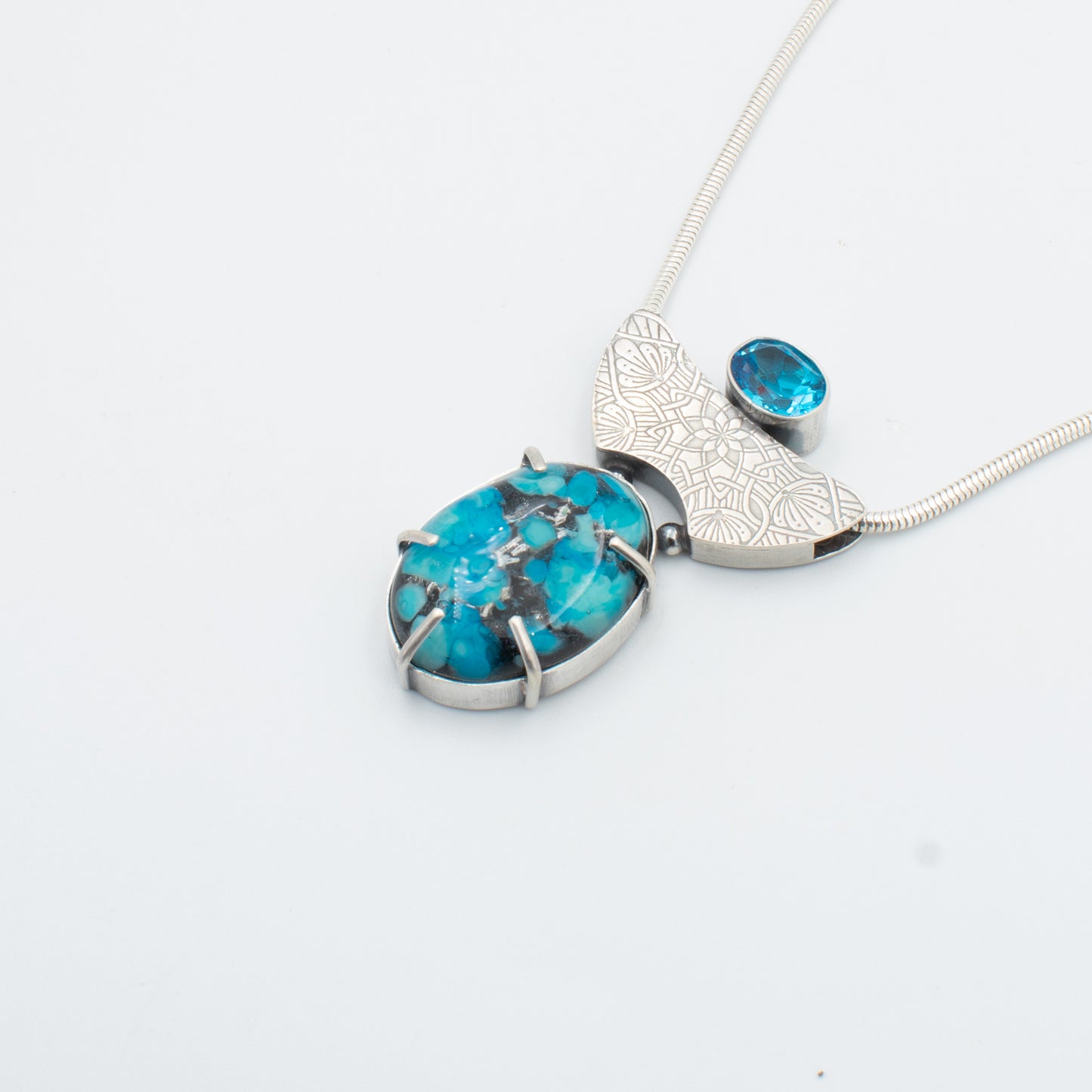 Blue Moon and Topaz Necklace