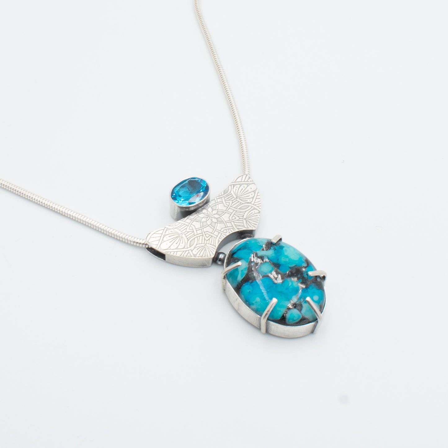Blue Moon and Topaz Necklace