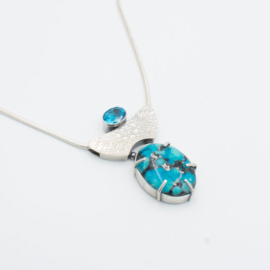 Blue Moon and Topaz Necklace
