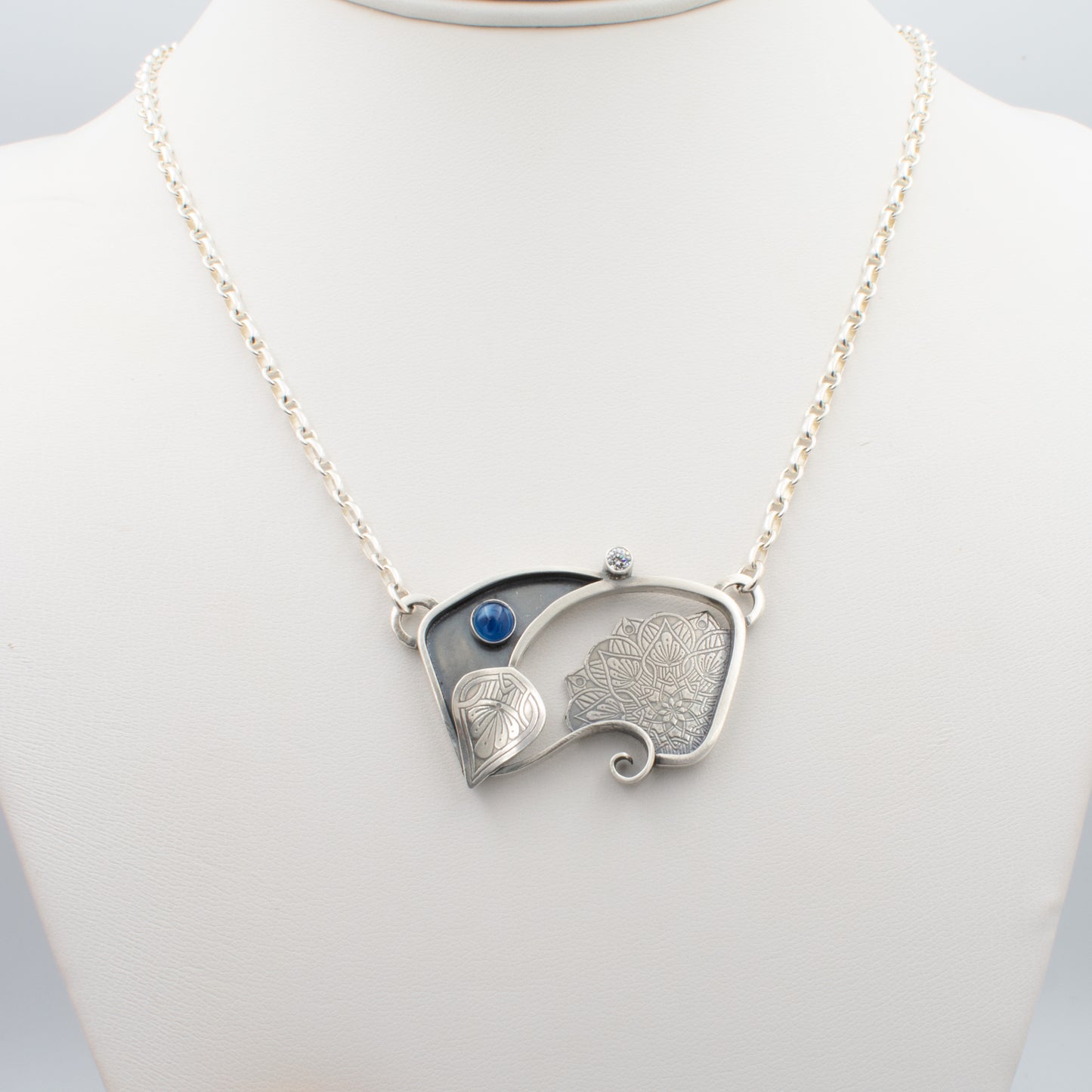 Blue Swirl Swirl Necklace