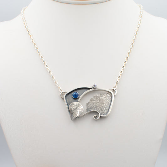 Blue Swirl Swirl Necklace