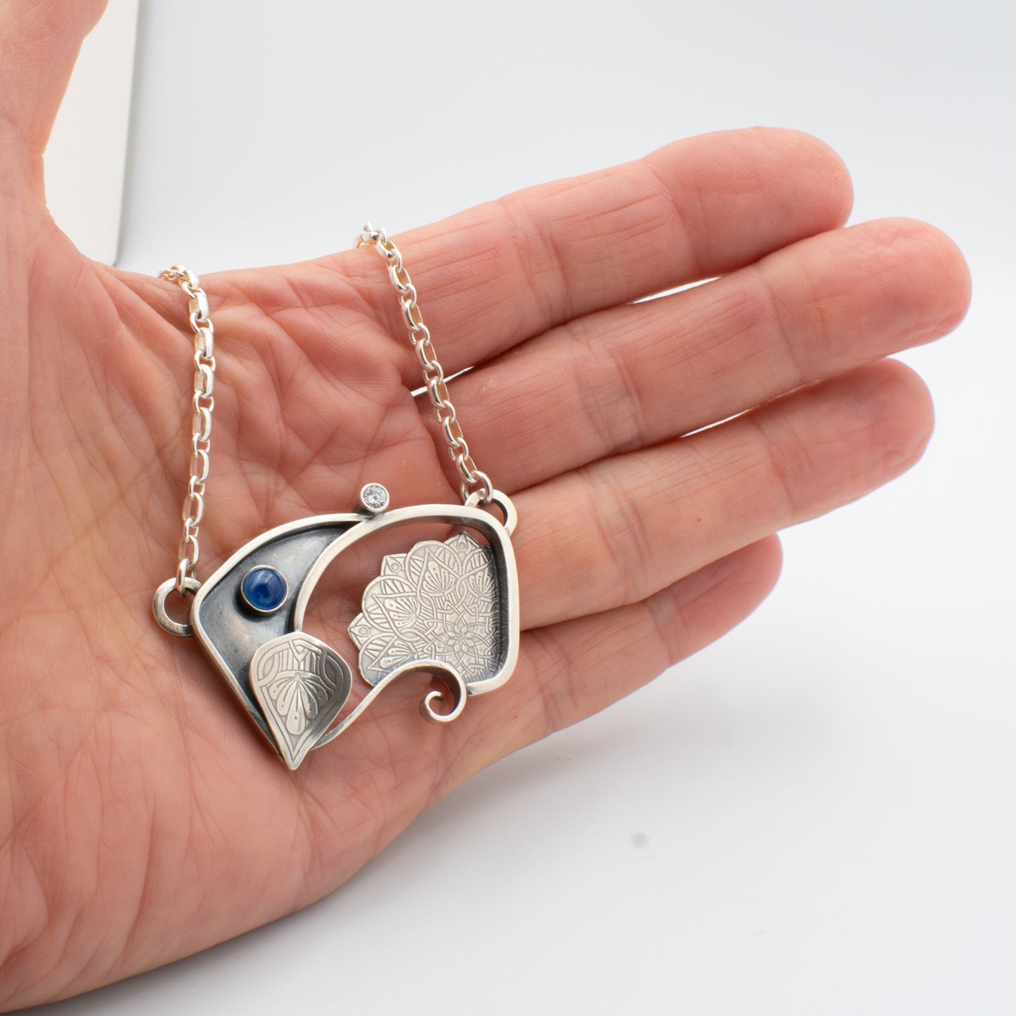Blue Swirl Swirl Necklace