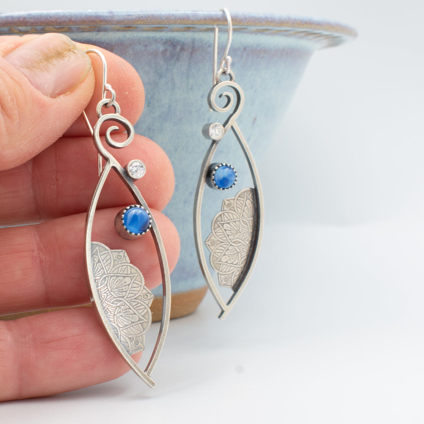 Blue Swirl Swirl Earrings