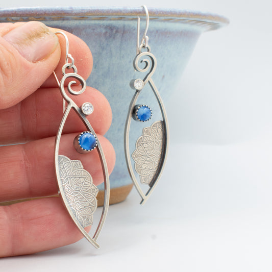 Blue Swirl Swirl Earrings
