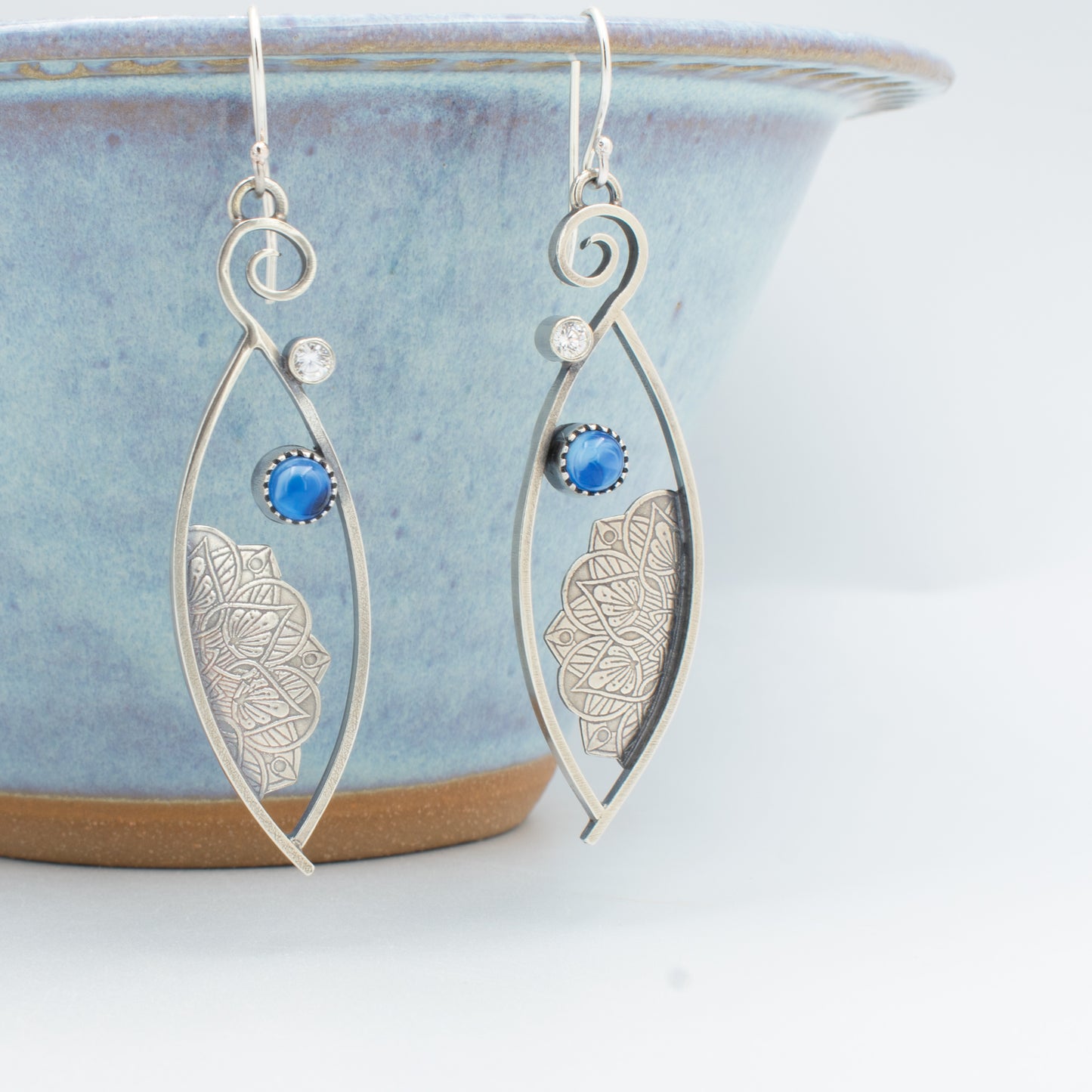 Blue Swirl Swirl Earrings
