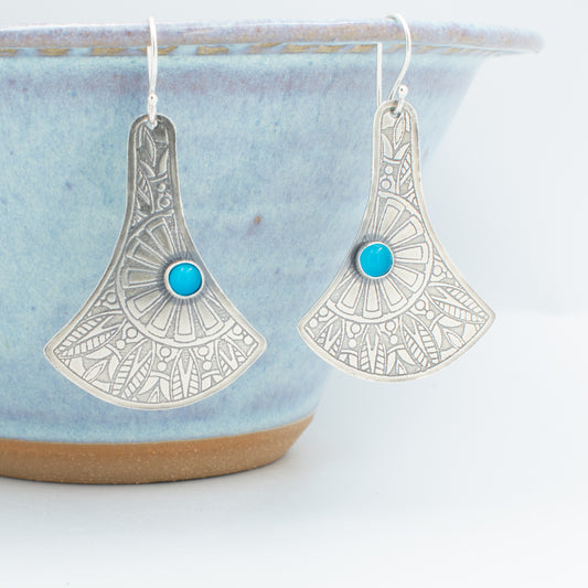 Bright Aqua Fiesta Reflective Earrings