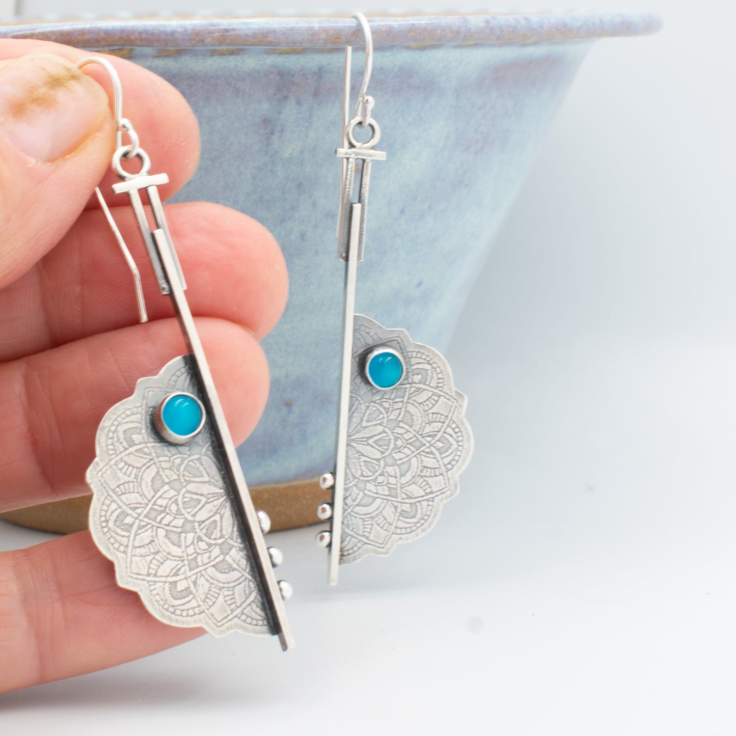 Bright Aqua Fun Modern Earrings